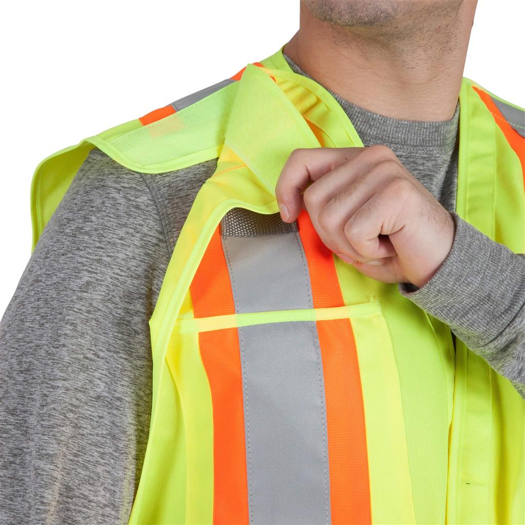 DuraDrive Men's Hi-Vis Class 2 Level 2 Tear-Away Safety Vest with Pockets