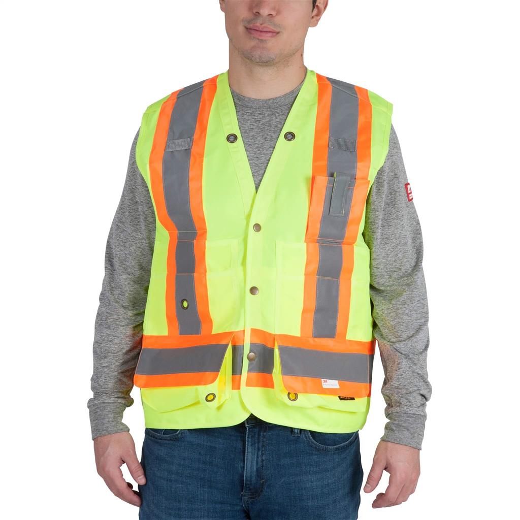 DuraDrive Men's Hi-Vis Class 2 Level 2 Surveyor Safety Vest with Pockets