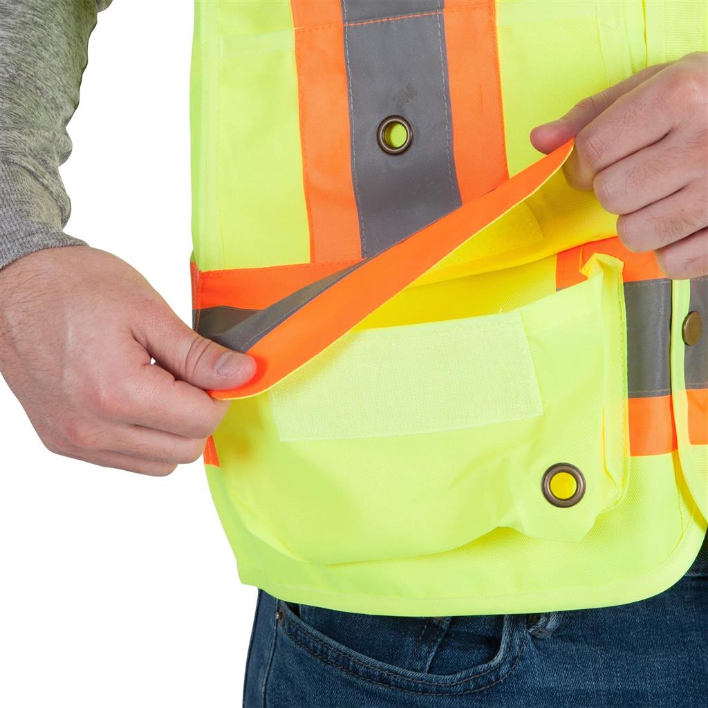 DuraDrive Men's Hi-Vis Class 2 Level 2 Surveyor Safety Vest with Pockets