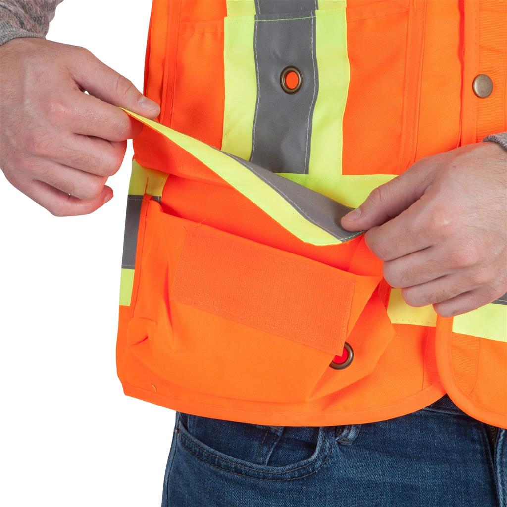 DuraDrive Men's Hi-Vis Class 2 Level 2 Surveyor Safety Vest with Pockets