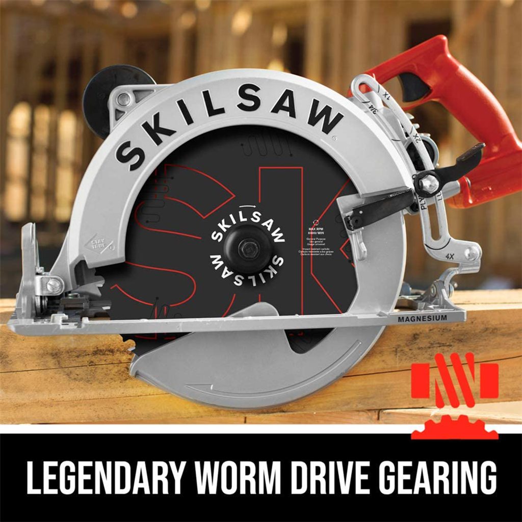 SKILSAW SPT70WM-01/22 15 Amp 10-1/4 in. Corded Magnesium SAWSQUATCH Worm Drive Circular Saw