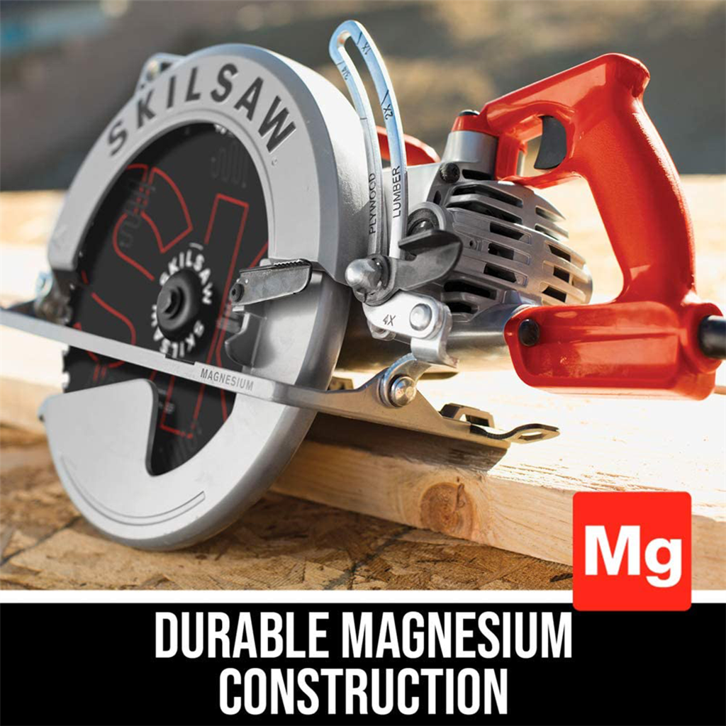 SKILSAW SPT70WM-01/22 15 Amp 10-1/4 in. Corded Magnesium SAWSQUATCH Worm Drive Circular Saw