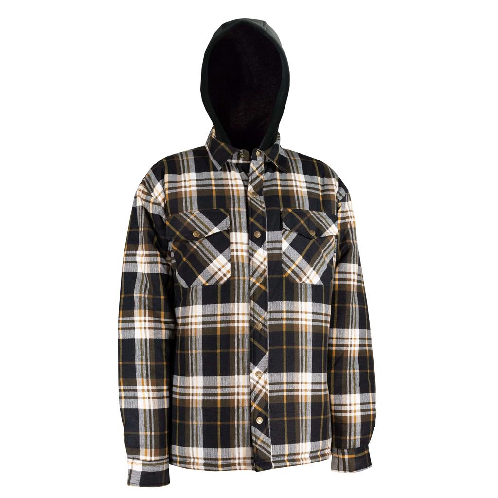 Jackfield Quilted Flannel Shirt with Hood and Snap Buttons