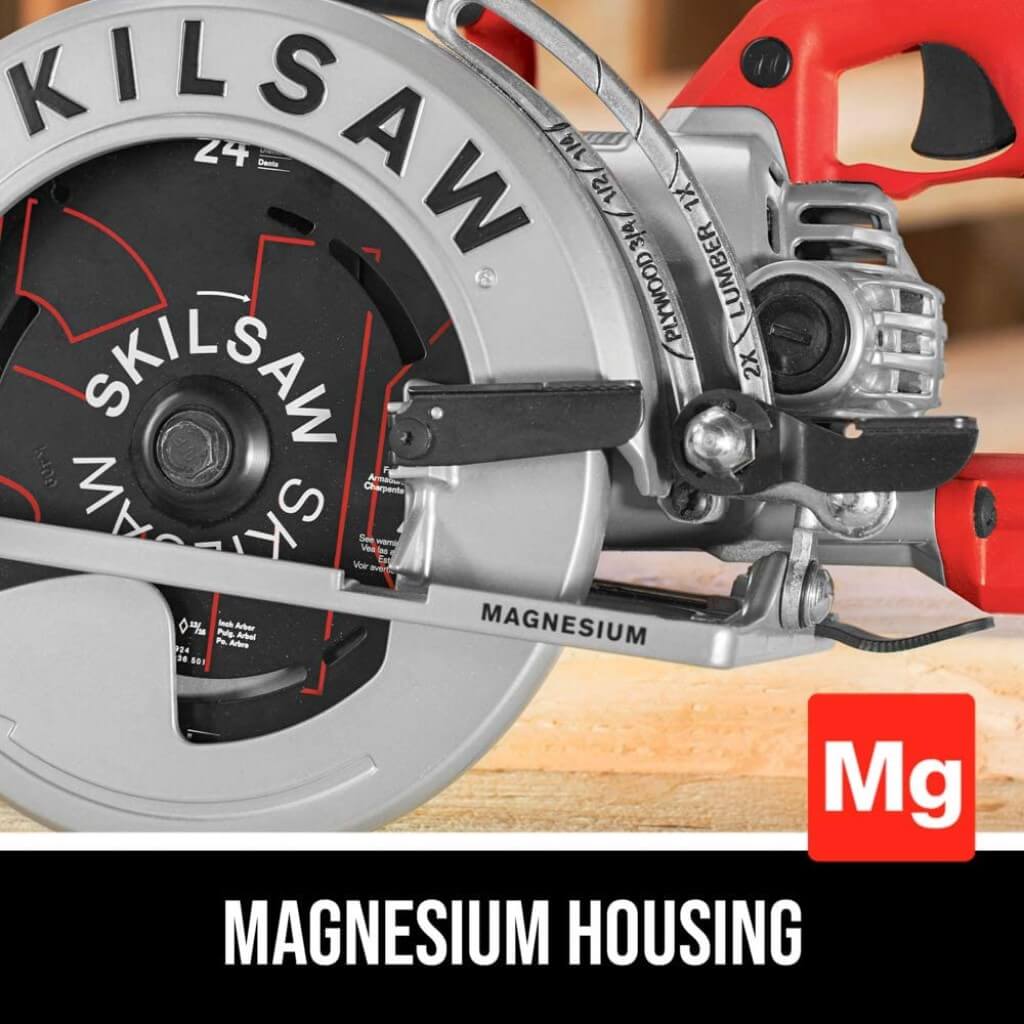 SKILSAW SPT77WML-01 15 Amp 7-1/4 in. Corded Lightweight Magnesium Worm Drive Circular Saw 