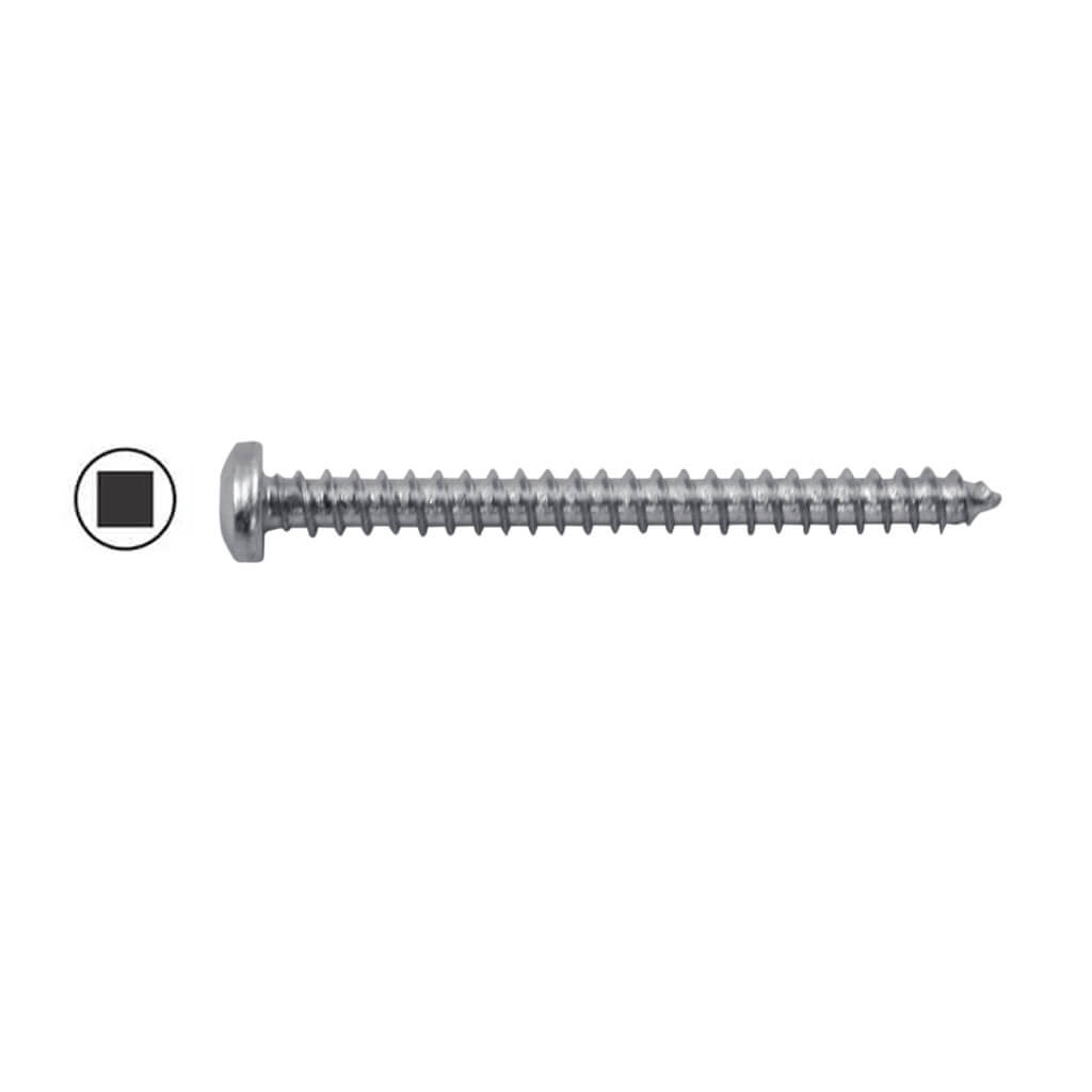 #12 3 in. Steel Tapping Screw Pan Square Socket Screws Type A (1,000 per Box)