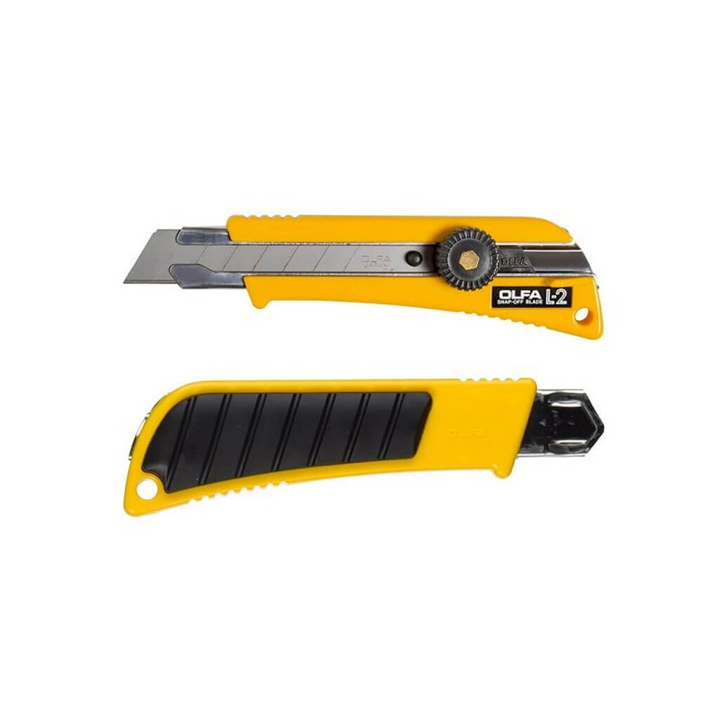 OLFA 1118075 L-2/CP2BB 18mm Heavy-Duty Ratchet-Lock Snap-Off Utility Knife (2-Pack)