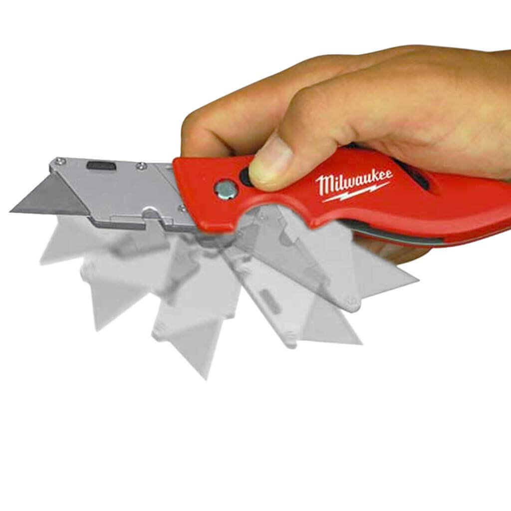 Milwaukee 48-22-1901 7-1/4 in. FASTBACK Flip Open Replaceable Blade Pocket Utility Knife with Wire Stripper and Belt Clip