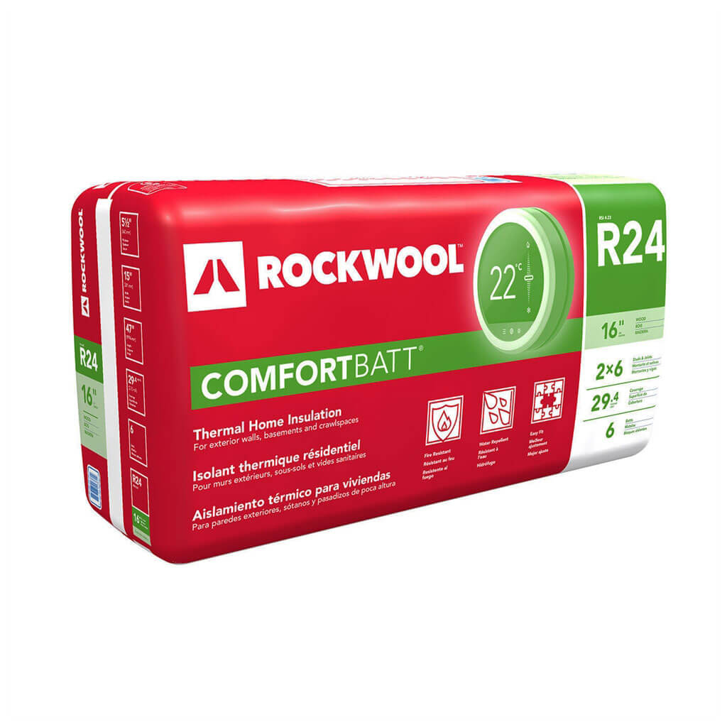 ROCKWOOL COMFORTBATT R24 5.5 in. x 15 in. x 47 in. Wood Stud Insulation