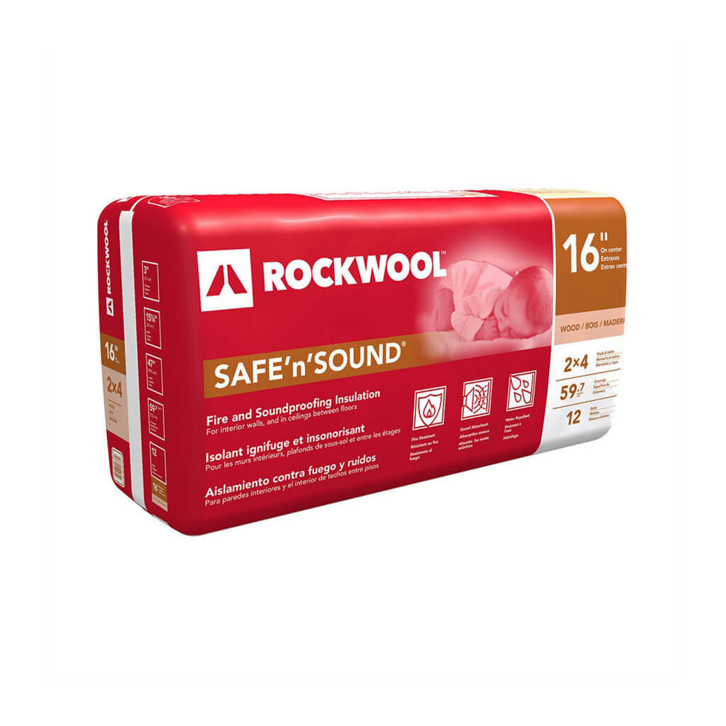 ROCKWOOL SAFE 'n' SOUND 3 in. x 15.25 in. x 47 in. Wood Stud Insulation (59.7 sq. ft. per Bag)