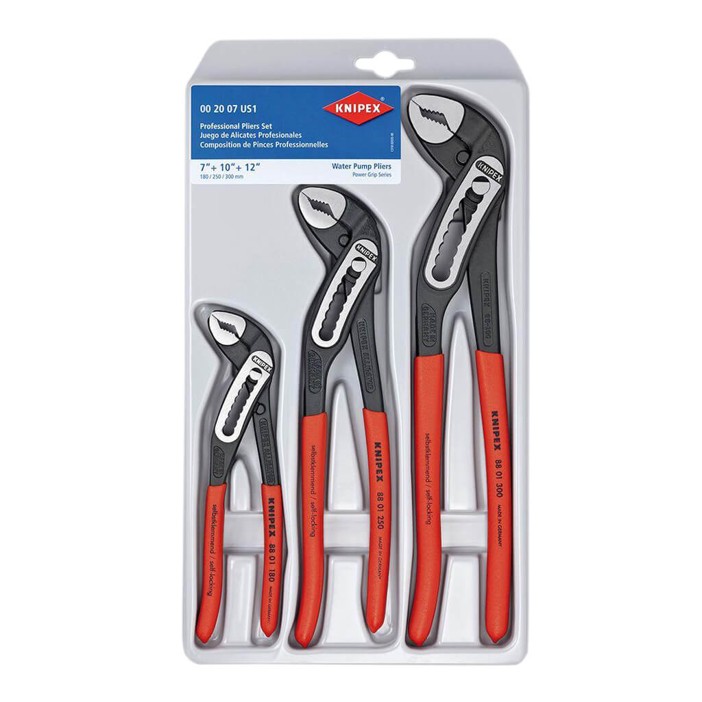 Knipex 00 20 07 US1 Self-Locking Alligator Water Pump Pliers Set (3-Piece)