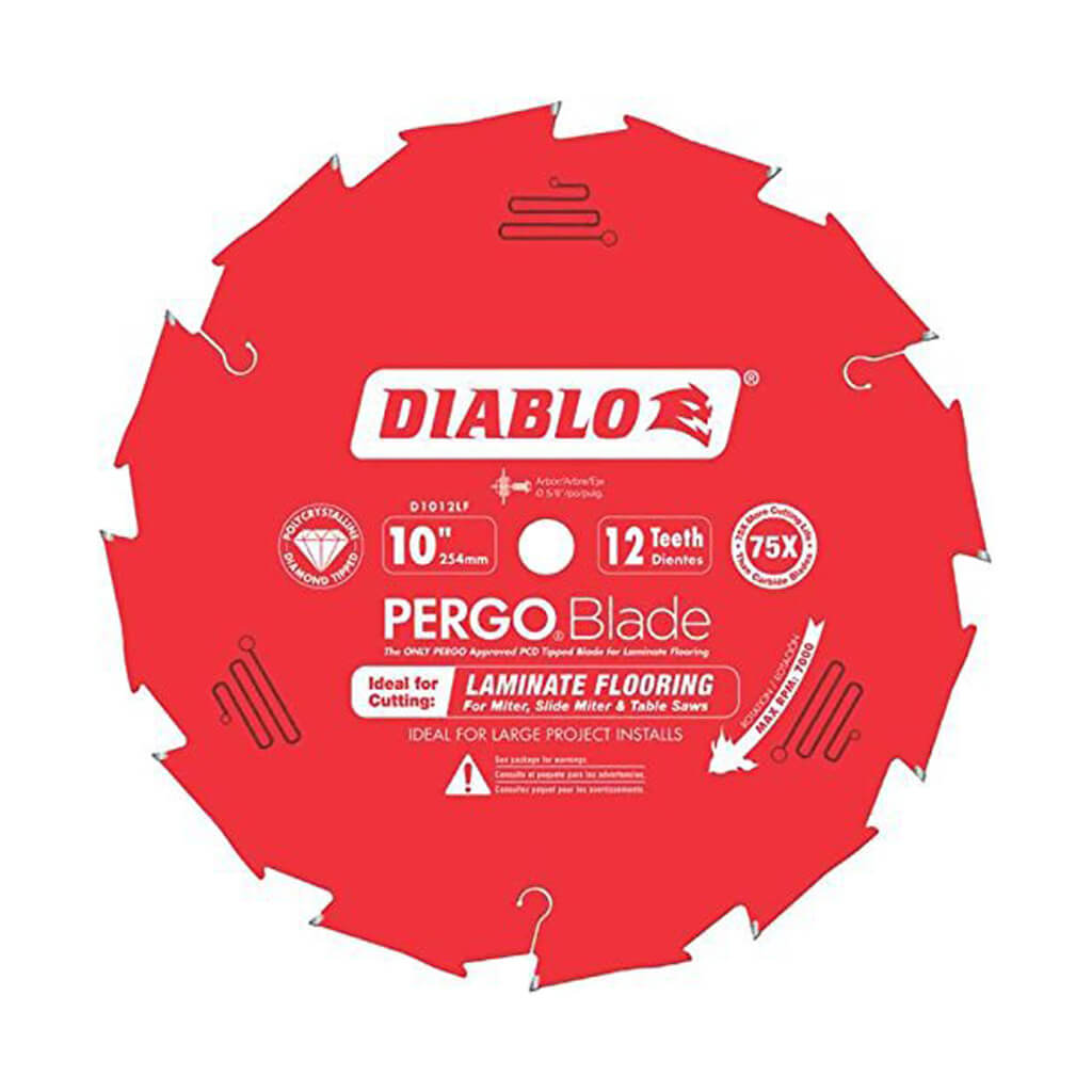 Freud Diablo D1012LFC PergoBlade 10 in. 12-Tooth Polycrystalline Diamond Tipped Laminate Flooring Saw Blade