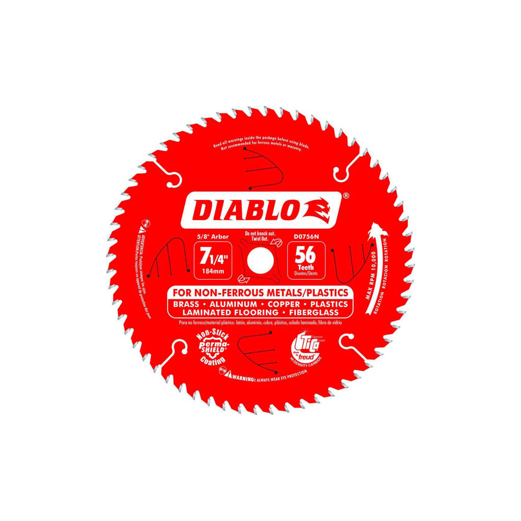 Freud Diablo D0756N 7-1/4 in. 56-Tooth Super Density Micro-Grain Carbide Tipped Aluminum Cutting Saw Blade