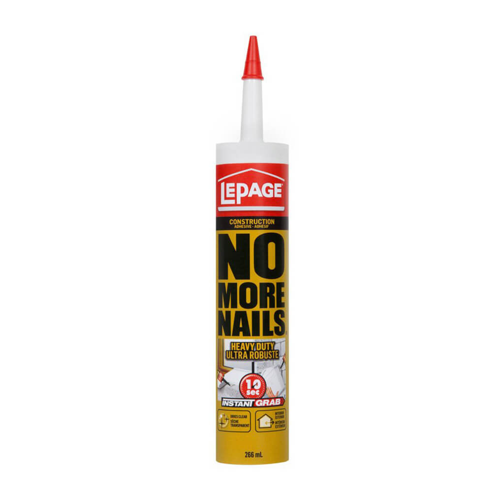 LEPAGE 2048231 266mL No More Nails Heavy Duty Instant Grab Construction Adhesive