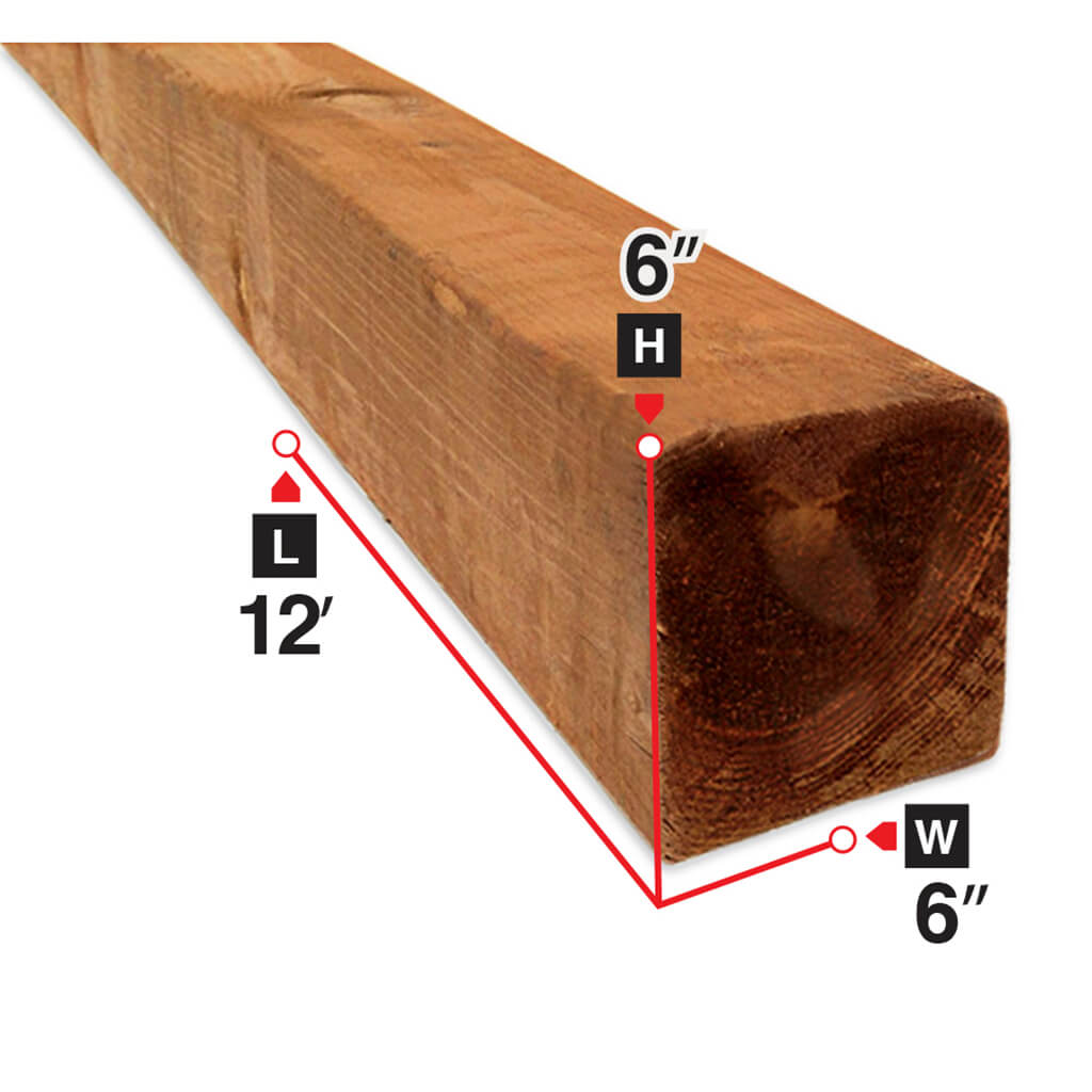 6 in. x 6 in. x 12 ft. Brown Pressure Treated Lumber
