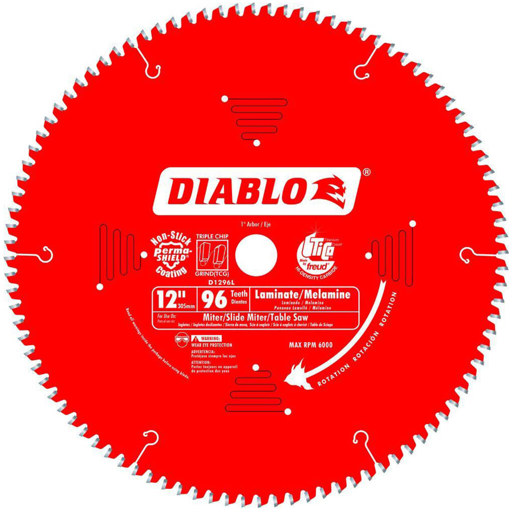 Freud Diablo D1296L 12 in. 96-Tooth High Density Carbide Tipped Aluminum/Laminate Floor Cutting Saw Blade