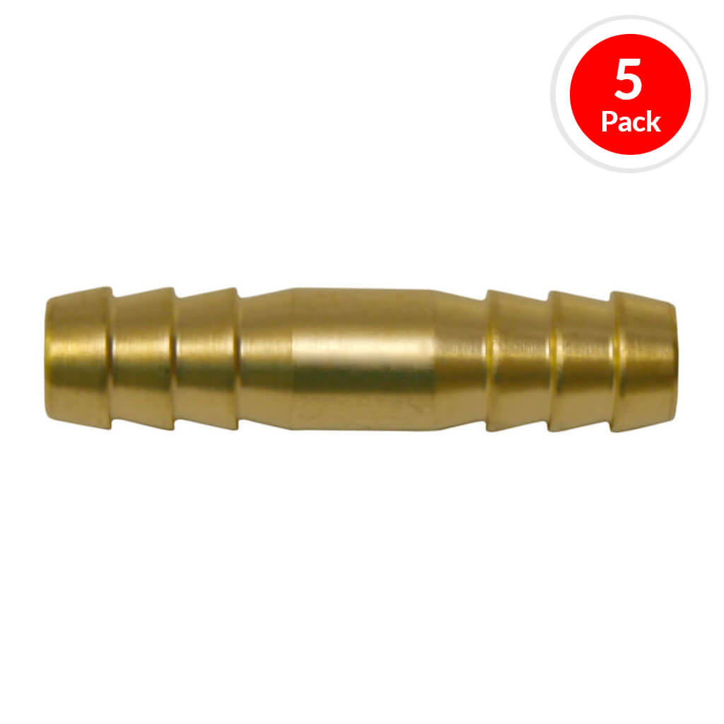 DuraDrive P335 3/8 in. Brass Mender Coupler Air Hose Fitting (5-Pack)