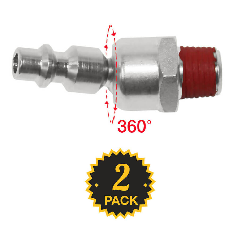 DuraDrive MP20MS20-2 1/4 in. NPT Male Swivel Plug Quick-Connect Coupler Air Hose Fitting (2-Pack)