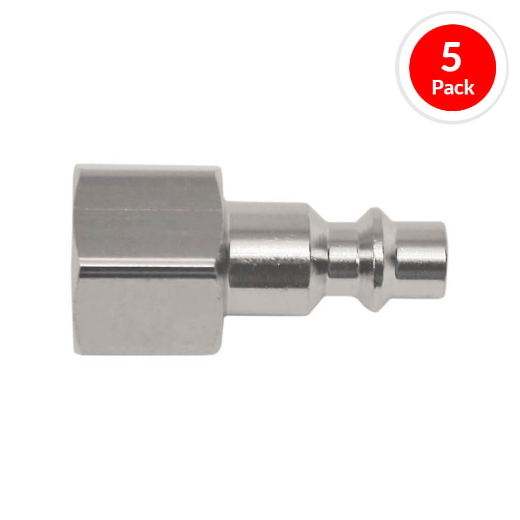 DuraDrive MP30F-5 3/8 in. Brass Female Plug Coupler Air Hose Fitting (5-Pack)