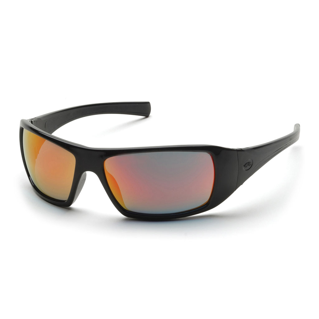 Pyramex Black Frame Safety Glasses with Ice Orange Mirror Lens