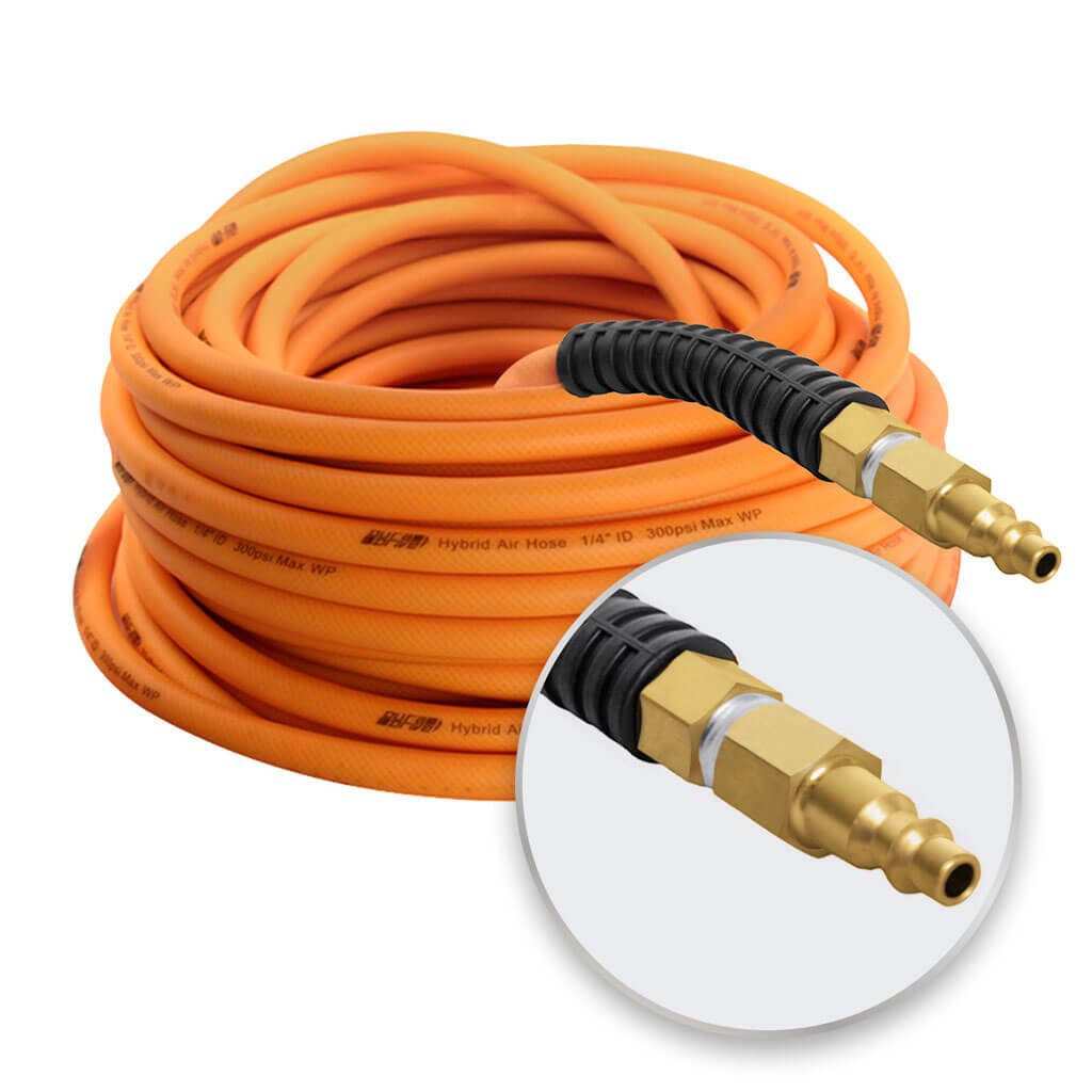 DuraDrive DYPA14100F 1/4 in. x 100 ft. Hybrid Polymer Air Hose with Swivel Fitting