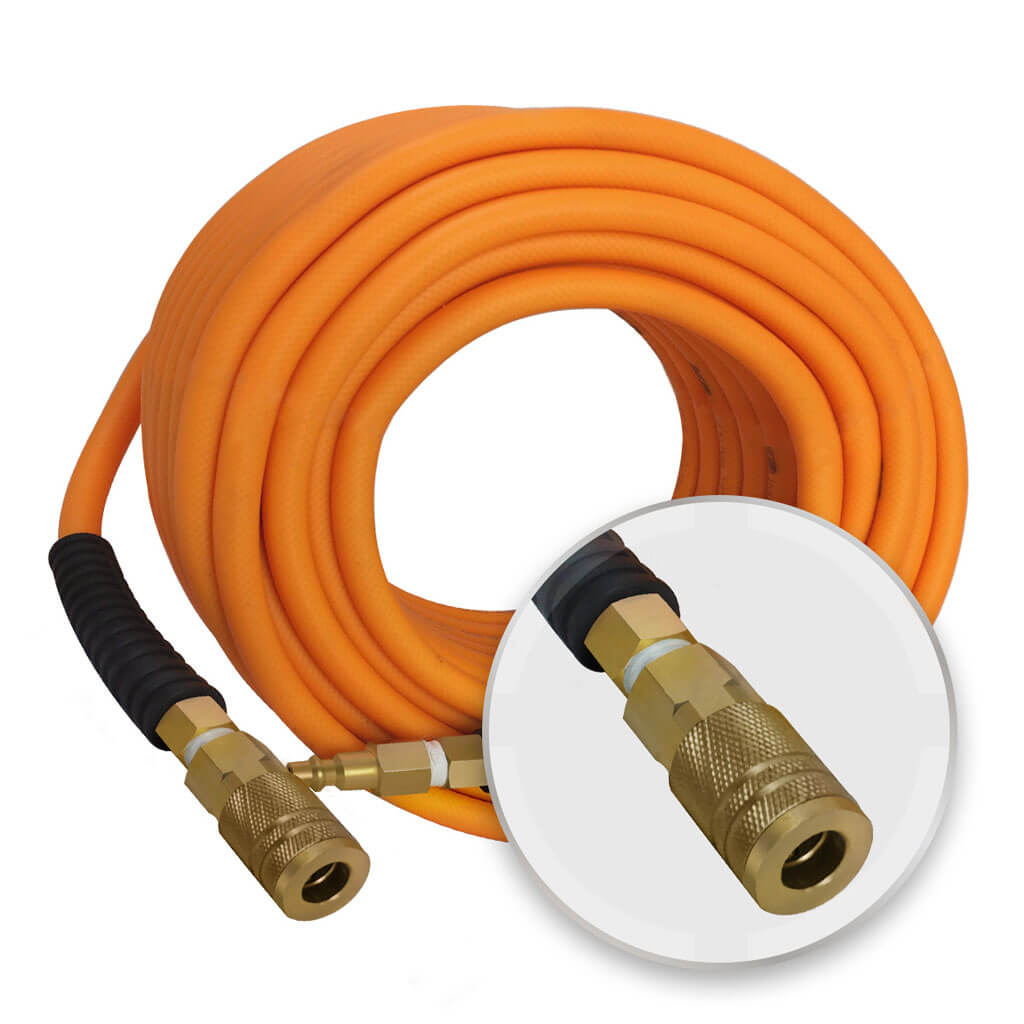 DuraDrive DYPA14100F 1/4 in. x 100 ft. Hybrid Polymer Air Hose with Swivel Fitting