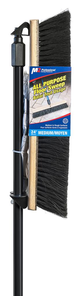 M2 PB-610-T24 24 in. Side Clipped Tampico Push Broom