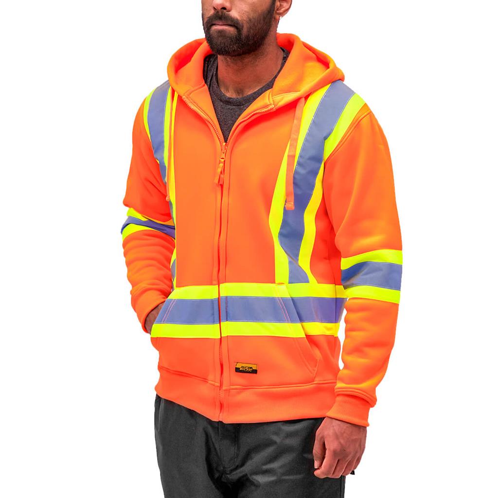 DuraDrive Men's 4 in. Hi-Vis Reflective Stripes Hooded Jacket