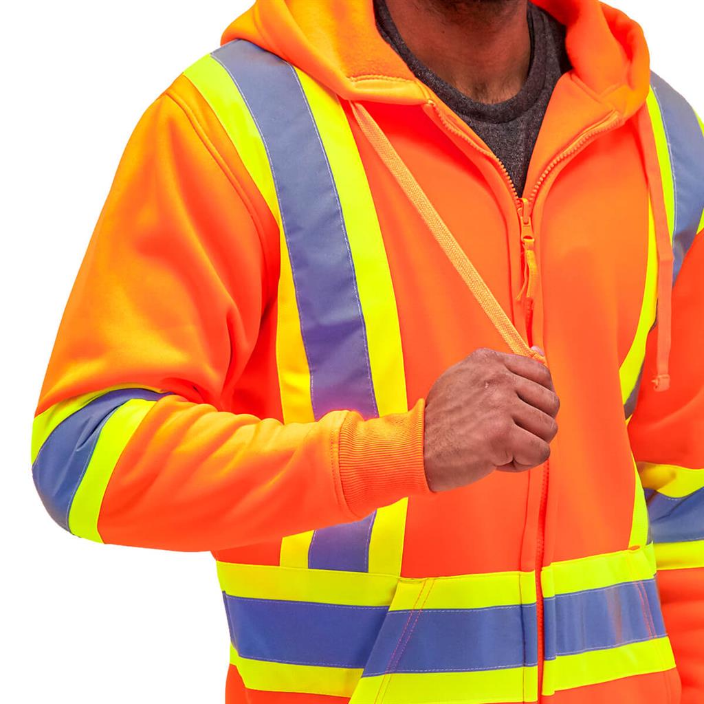 DuraDrive Men's 4 in. Hi-Vis Reflective Stripes Hooded Jacket