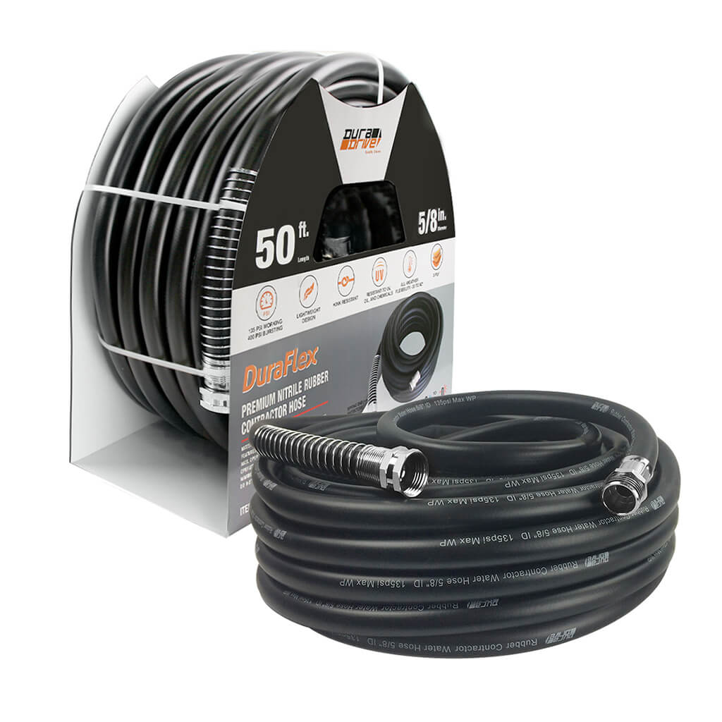 DuraDrive GG5850F 5/8 in. x 50 ft. Black Nitrile Garden Hose