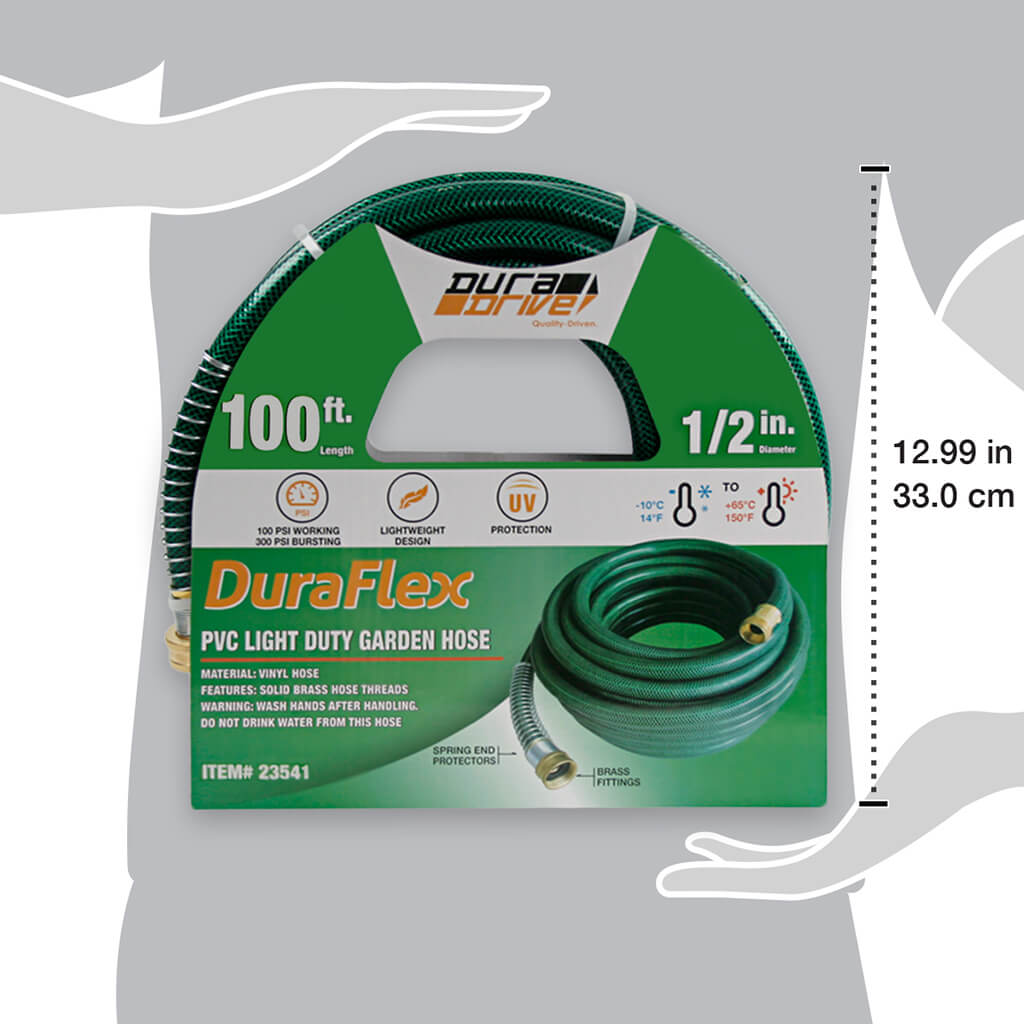 DuraDrive VG12100F 1/2 in. x 100 ft. PVC Light-Duty Garden Hose
