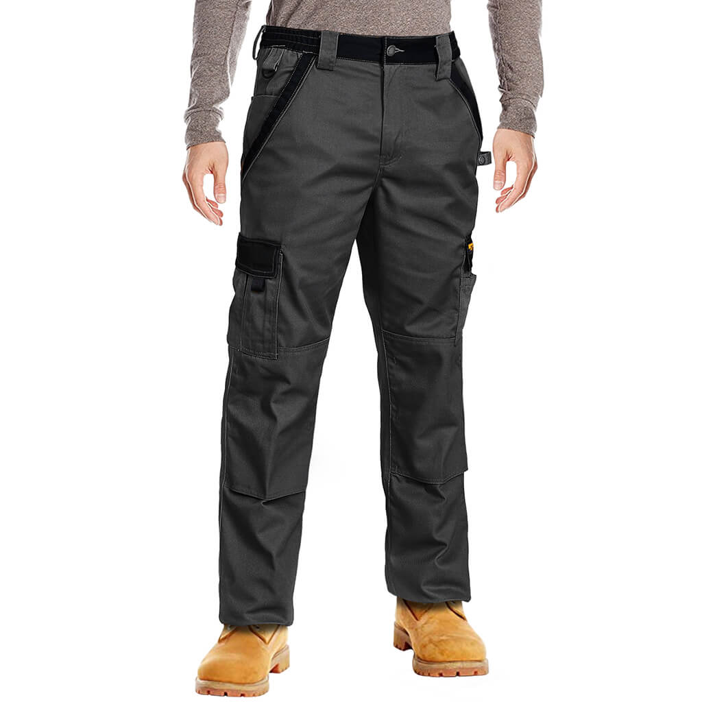 DuraDrive Men's TRADESMAN Grey Two Tone Double Knee Cargo Work Pants