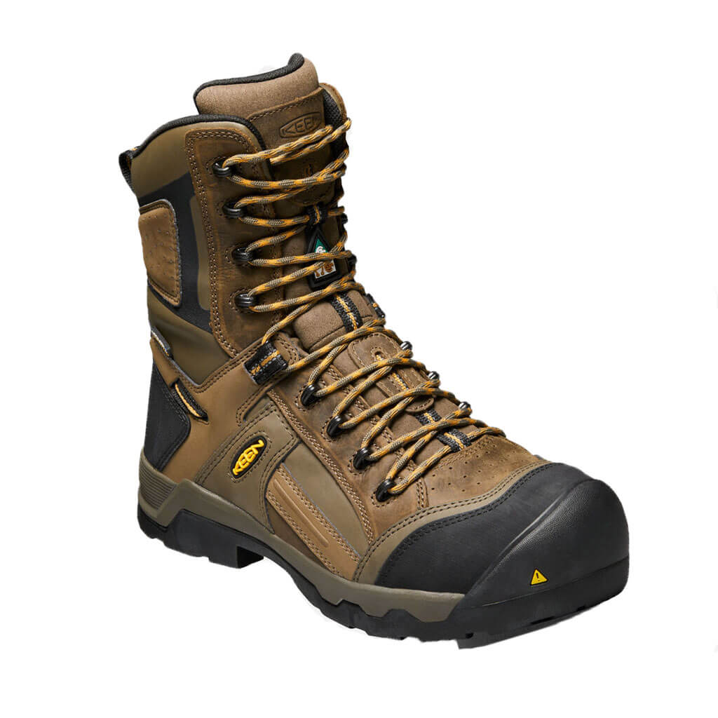 KEEN 1017799 Men's CSA 8 in. Tonal Brown Davenport Composite Toe Insulated Waterproof Safety Work Boots