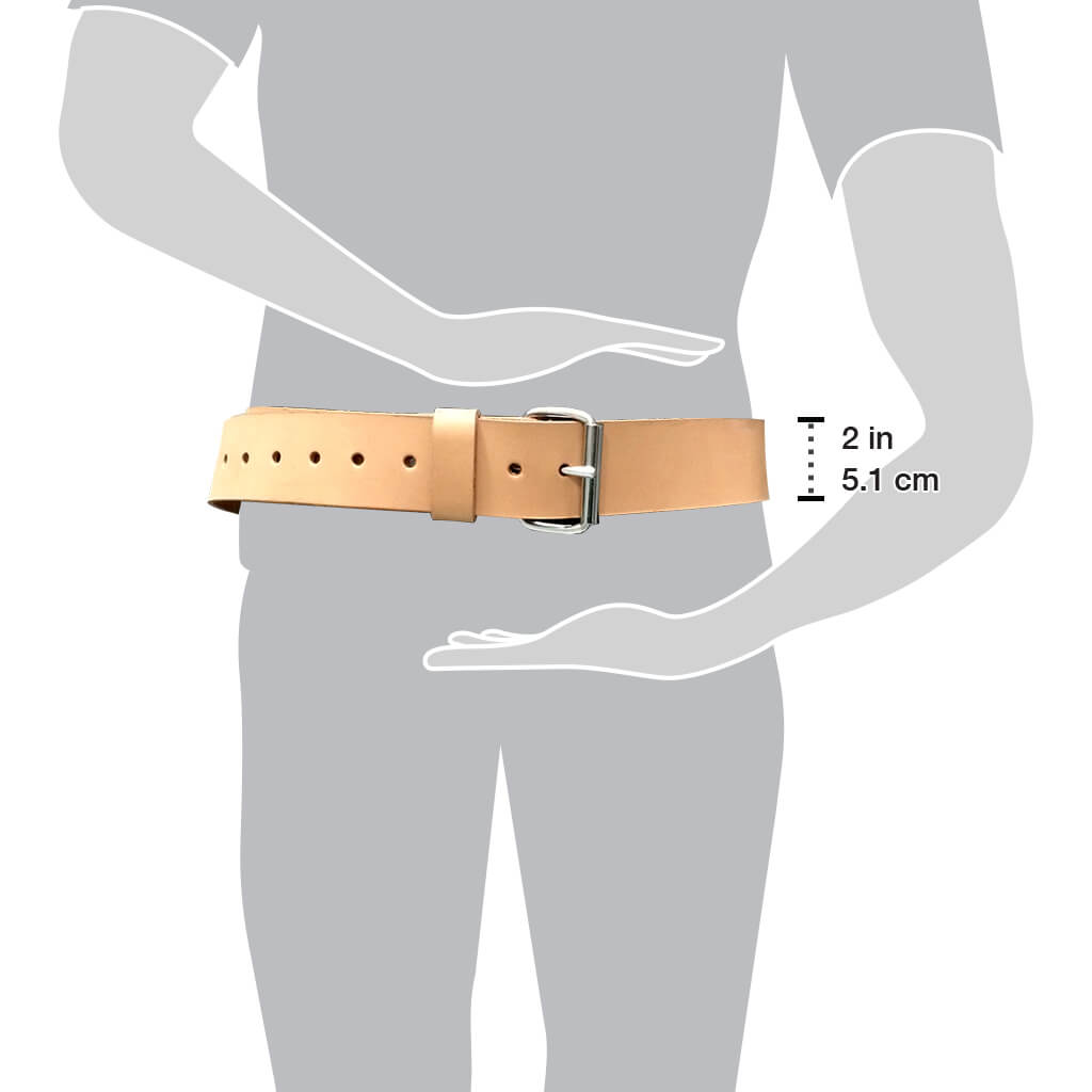 BOSSA 2 in. Beige Top Grain Leather Work Belt