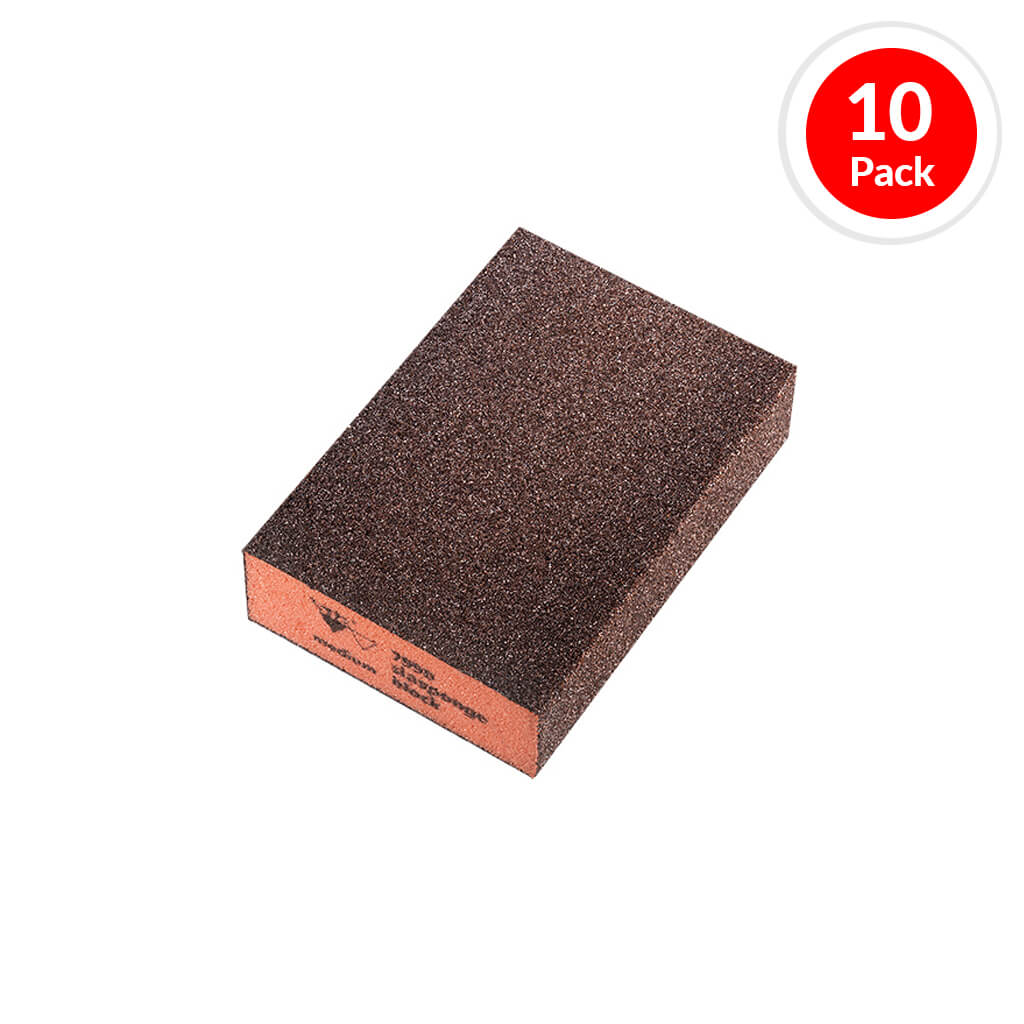 SIA 0070.1242.01 Series 7990 2-3/4 in. x 3-3/4 in. Aluminum Oxide Grit Medium Combinaton Block Orange Sanding Sponge (10-Pack)