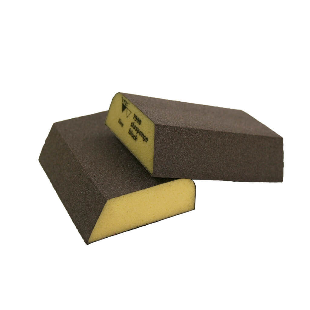 SIA 0070.1230.01 Series 7990 2-3/4 in. x 3-3/4 in. Aluminum Oxide Grit Fine Combination Block Yellow Sanding Sponge (10-Pack)