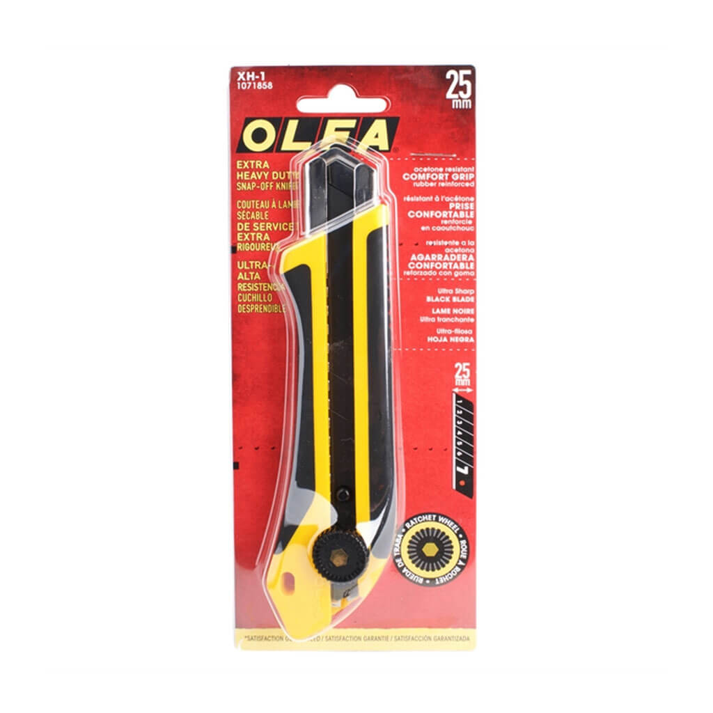 OLFA 1071858 XH-1 25mm Extra Heavy-Duty Ratchet-Lock UltraSharp Snap-Off Knife