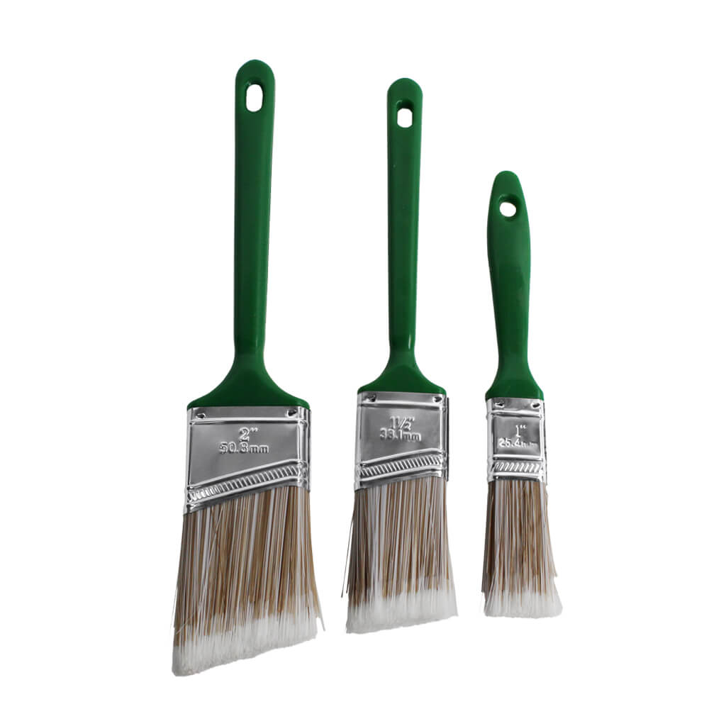 Crown Meakins IS021503 1 in., 1-1/2 in., 2 in. All Purpose Angular and Straight Paint Brush Set (3-Piece)