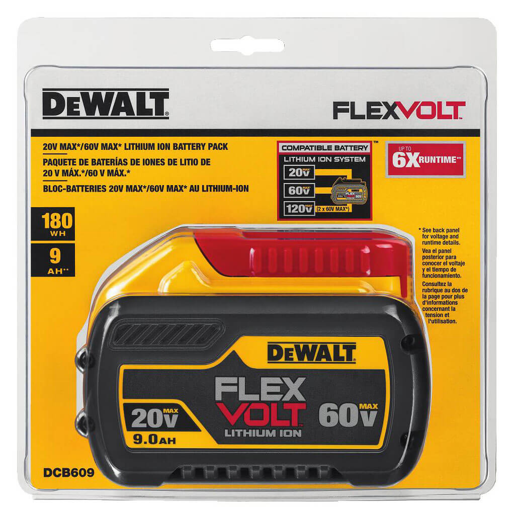 DEWALT DCB609 FLEXVOLT 20-Volt/60-Volt 9.0-Ah MAX Lithium-Ion Battery