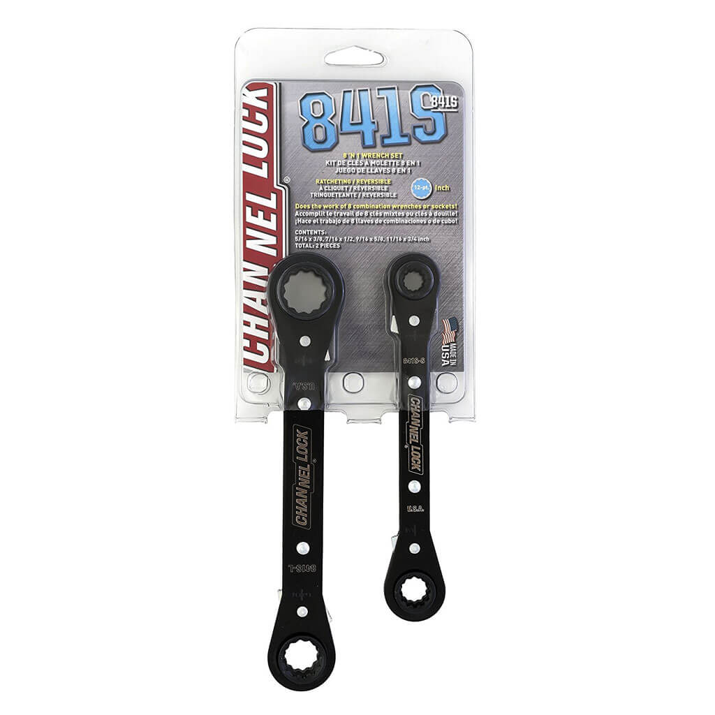 CHANNELLOCK 841S SAE Ratcheting Combination Wrench Set (2-Piece)