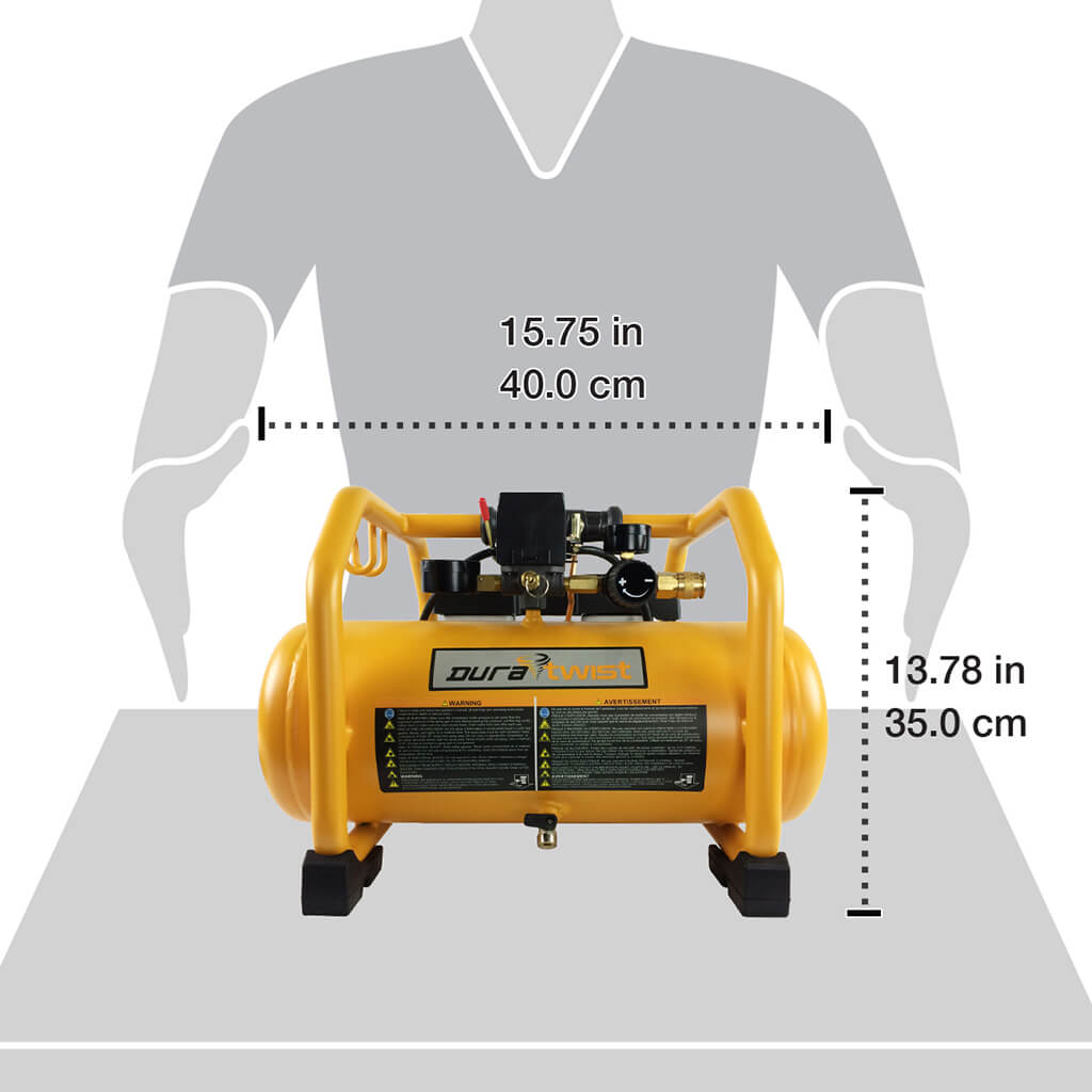 DuraTwist 1.0 HP 3-Gallon Ultra-Quiet Oil-Free Electric Air Compressor