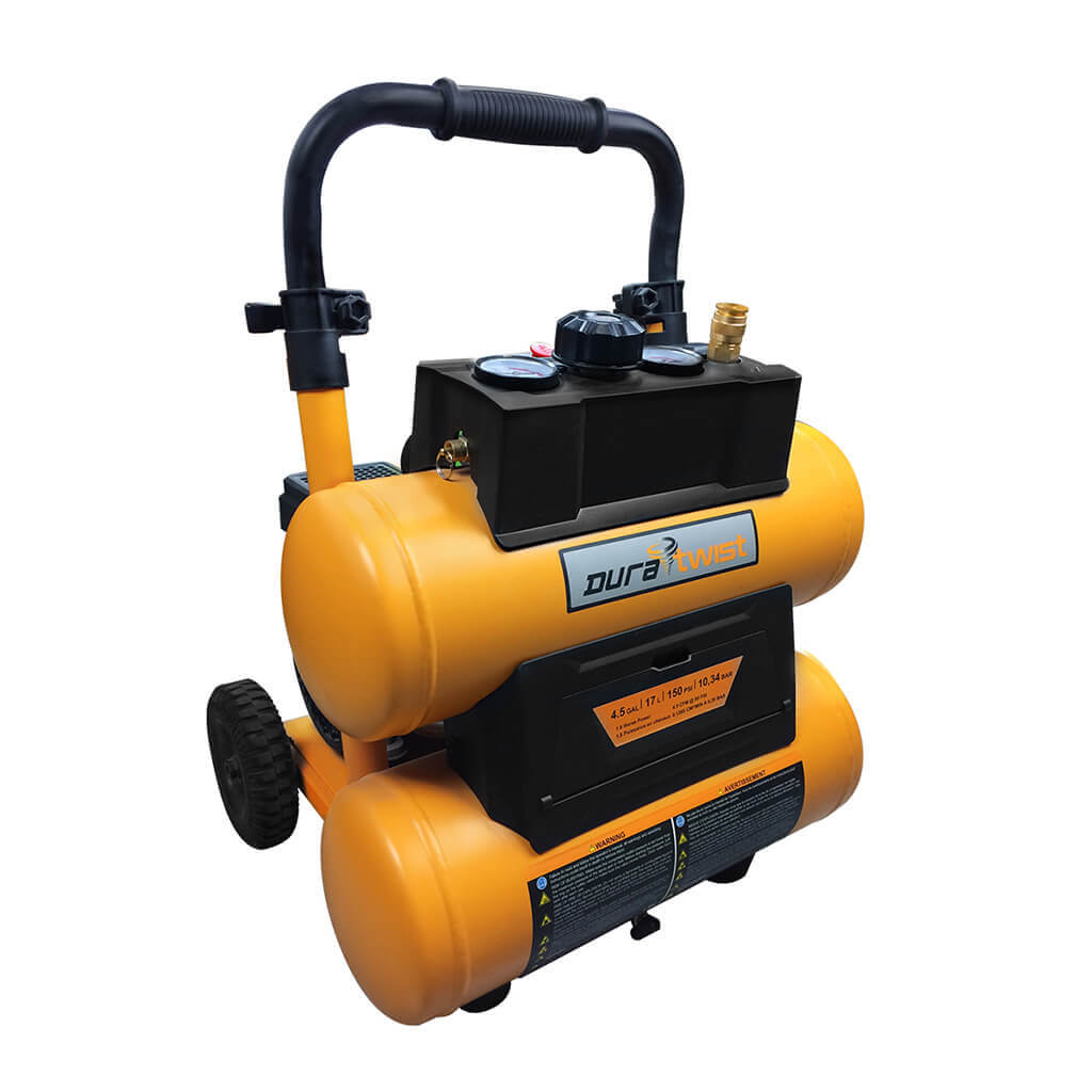 DuraTwist 1.8 HP 4.5-Gallon Ultra-Quiet Oil-Free Electric Air Compressor