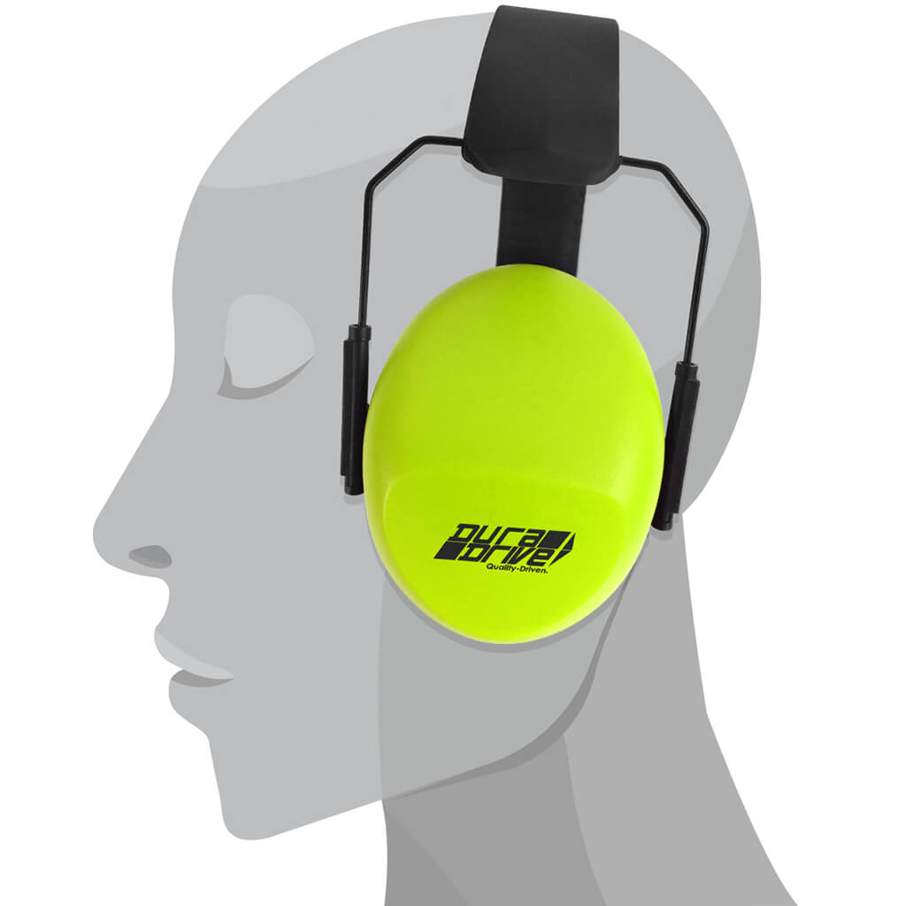 DuraDrive PM8010 Hi-Vis Lime Soft Foam Adjustable Earmuffs