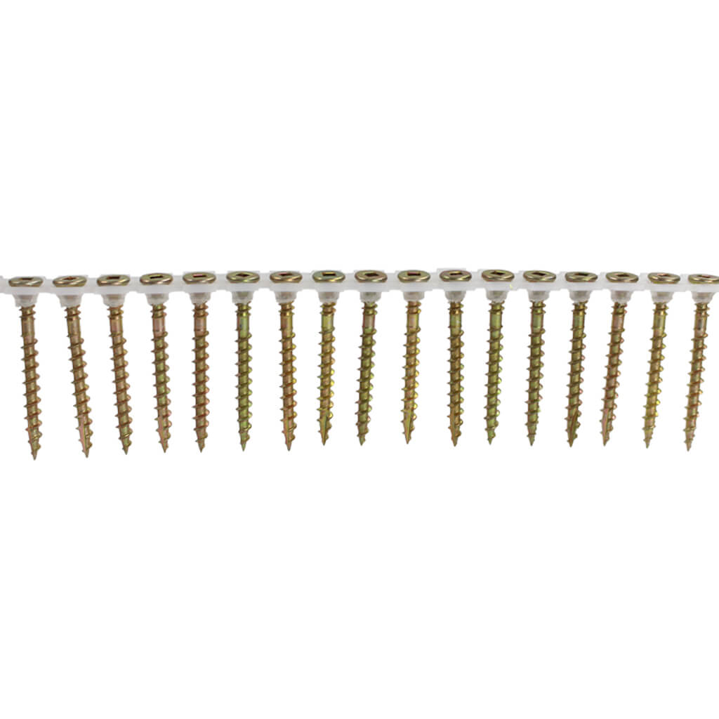 DuraDrive #8 x 1-3/4 in. Yellow Zinc Coated Flat Head Square Drive Coarse Thread Collated Flooring Screws (1,000-Box)