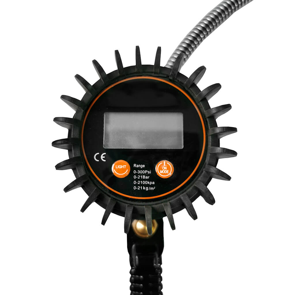 DuraDrive Digital Tire Inflator Gauge for Trucks with 24 in. Flexible Hose & Dual Chuck