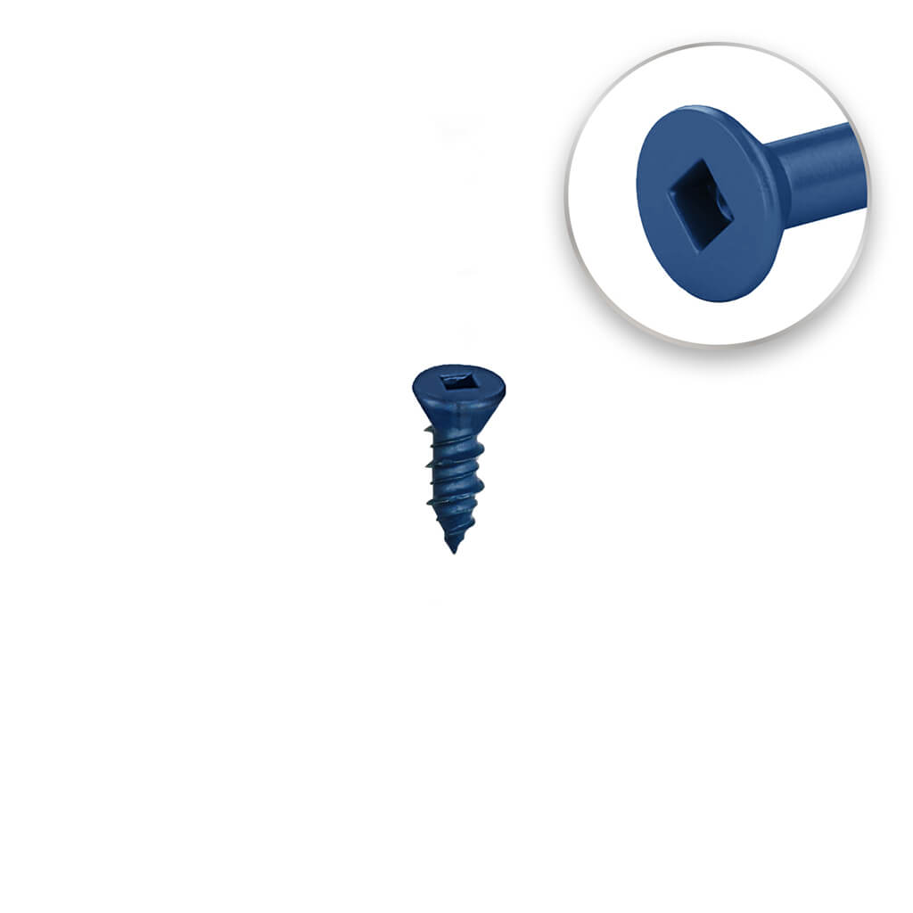DuraDrive 3/16 in. x 1-1/4 in. Blue Ruspert Coated Flat Head Square Drive Concrete Screw (100-Pack)
