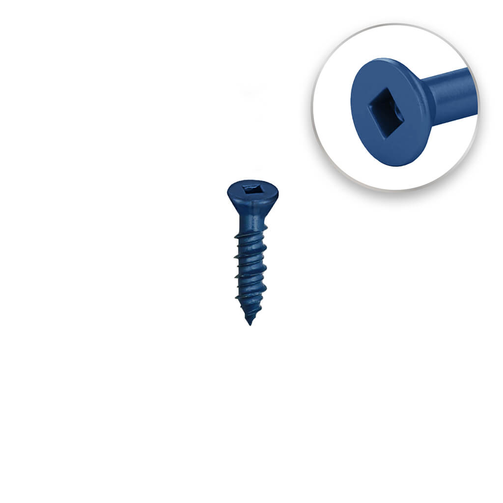 DuraDrive 3/16 in. x 1-3/4 in. Blue Ruspert Coated Flat Head Square Drive Concrete Screw (100-Pack)