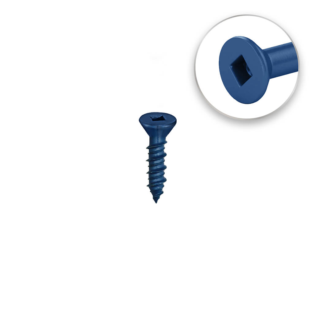 DuraDrive 1/4 in. x 1-3/4 in. Blue Ruspert Coated Flat Head Square Drive Concrete Screw (100-Pack)