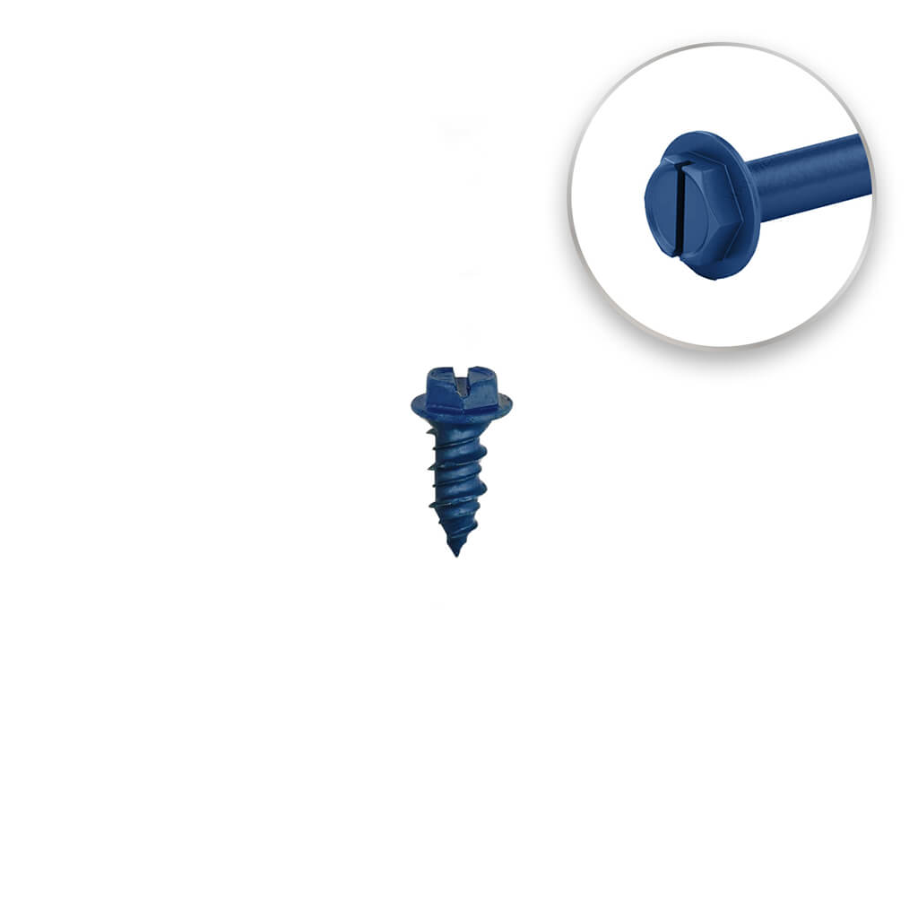 DuraDrive 3/16 in. x 1-1/4 in. Blue Ruspert Coated Hex Washer Head Slot Drive Concrete Screw (100-Pack)