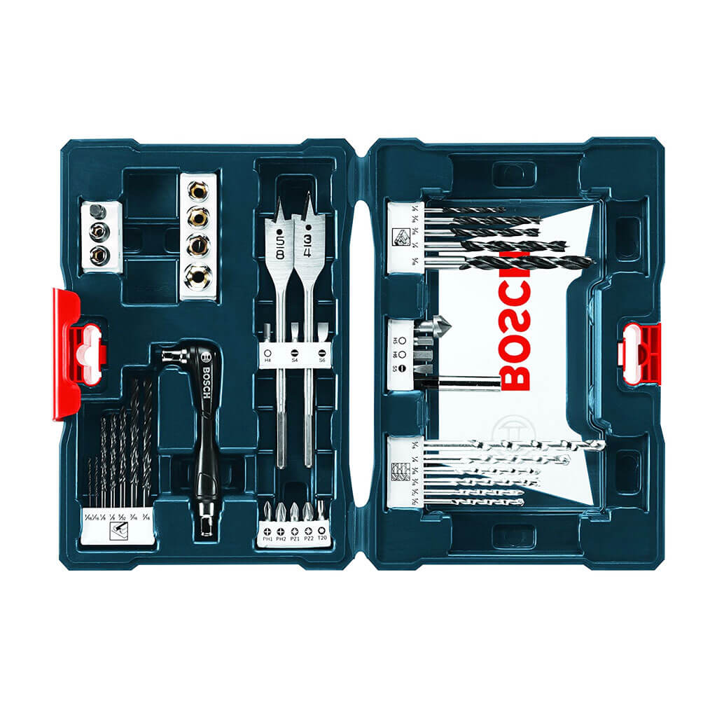 BOSCH MS4041 Drilling, Driving and Socket Mixed Masonry, Wood, Metal and Plastic Bit Set (41-Piece)