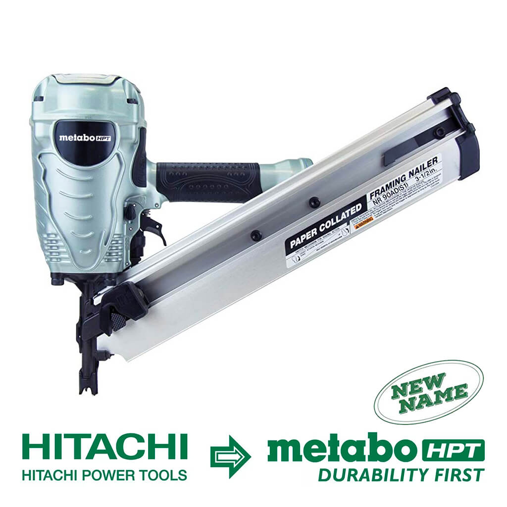 Metabo HPT NR90ADS1 2 In. to 3-1/2 in. Paper Collated Framing Nailer